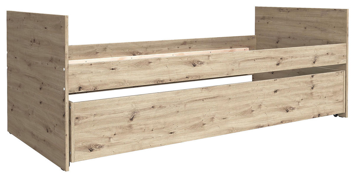 AUSZIEHBETT 90/200 cm,  in Eiche Artisan, Bettschublade, Lattenrost für Zusatzbett, Lattenrost für Hauptbett  - Eiche Artisan, MODERN, Holz/Holzwerkstoff (90/200cm) - MID.YOU