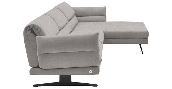 ECKSOFA Sandfarben Flachgewebe  - Sandfarben/Schwarz, Design, Textil/Metall (279-327/176-217cm) - Dieter Knoll