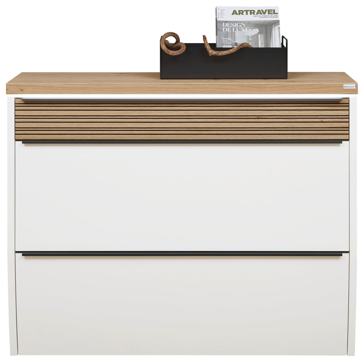 SCHUHKIPPER  in 121/96/31 cm  - Eichefarben/Anthrazit, Design, Holzwerkstoff/Metall (121/96/31cm) - Dieter Knoll