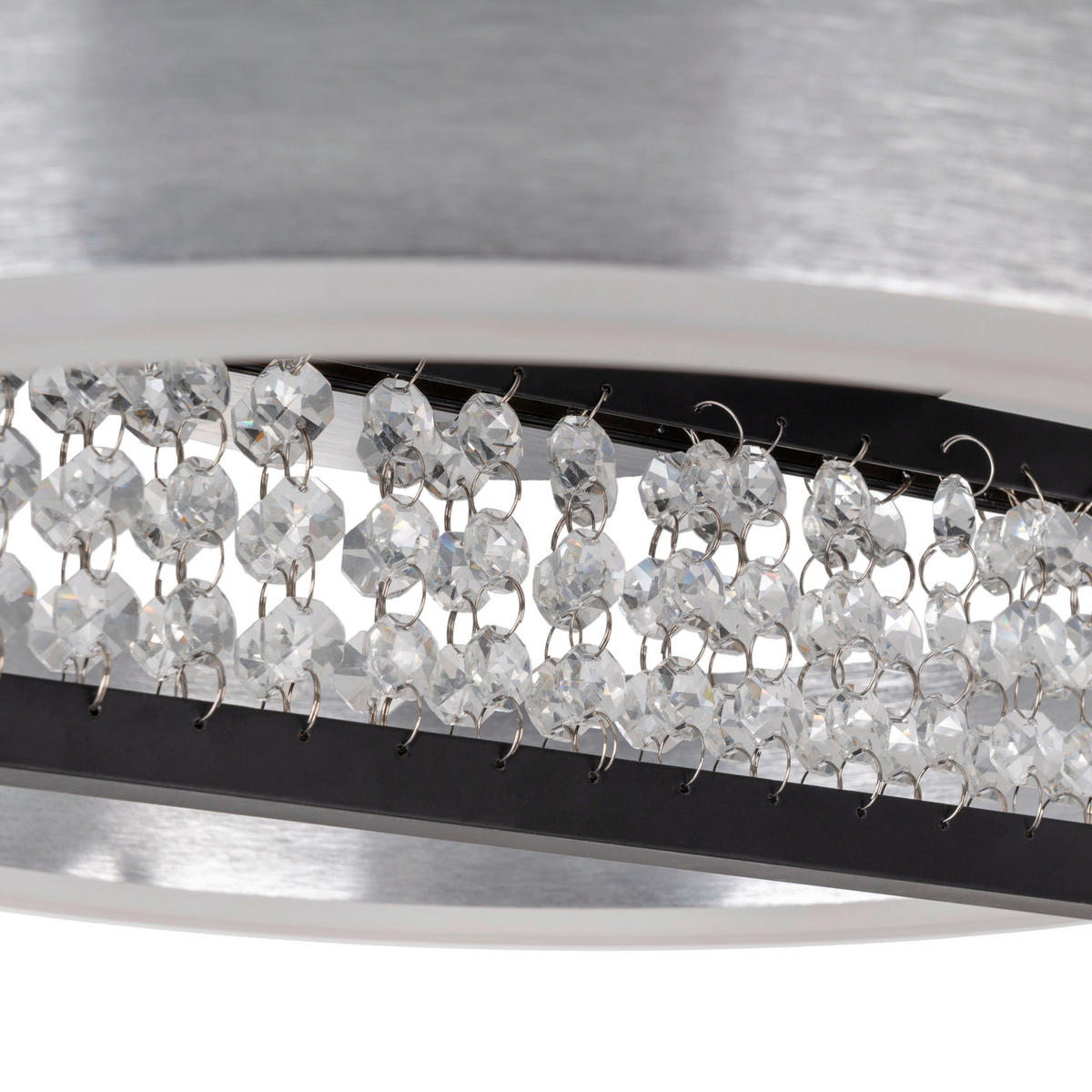 LED-DECKENLEUCHTE 53,2/50/13,7 cm   - Chromfarben/Schwarz, Design, Metall (53,2/50/13,7cm) - Näve