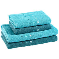 FROTTIERSET Petrol, Blau 4-teilig  - Blau/Petrol, Textil (50/100cm) - Esposa