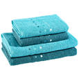 FROTTIERSET Blau, Petrol 4-teilig - Blau/Petrol, Textil (50/100cm) - Esposa