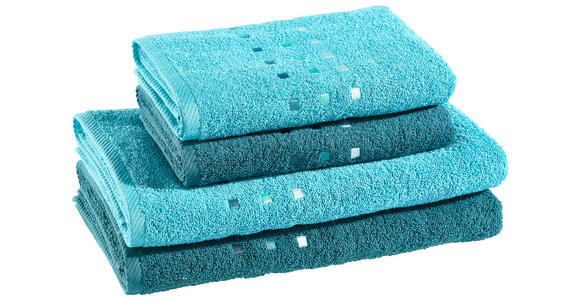 FROTTIERSET Blau, Petrol 4-teilig - Blau/Petrol, Textil (50/100cm) - Esposa