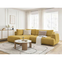 ECKSCHLAFSOFA FUJI Leinenoptik Gelb  inkl.  - Gelb/Schwarz, MODERN, Kunststoff/Textil (204/282cm)
