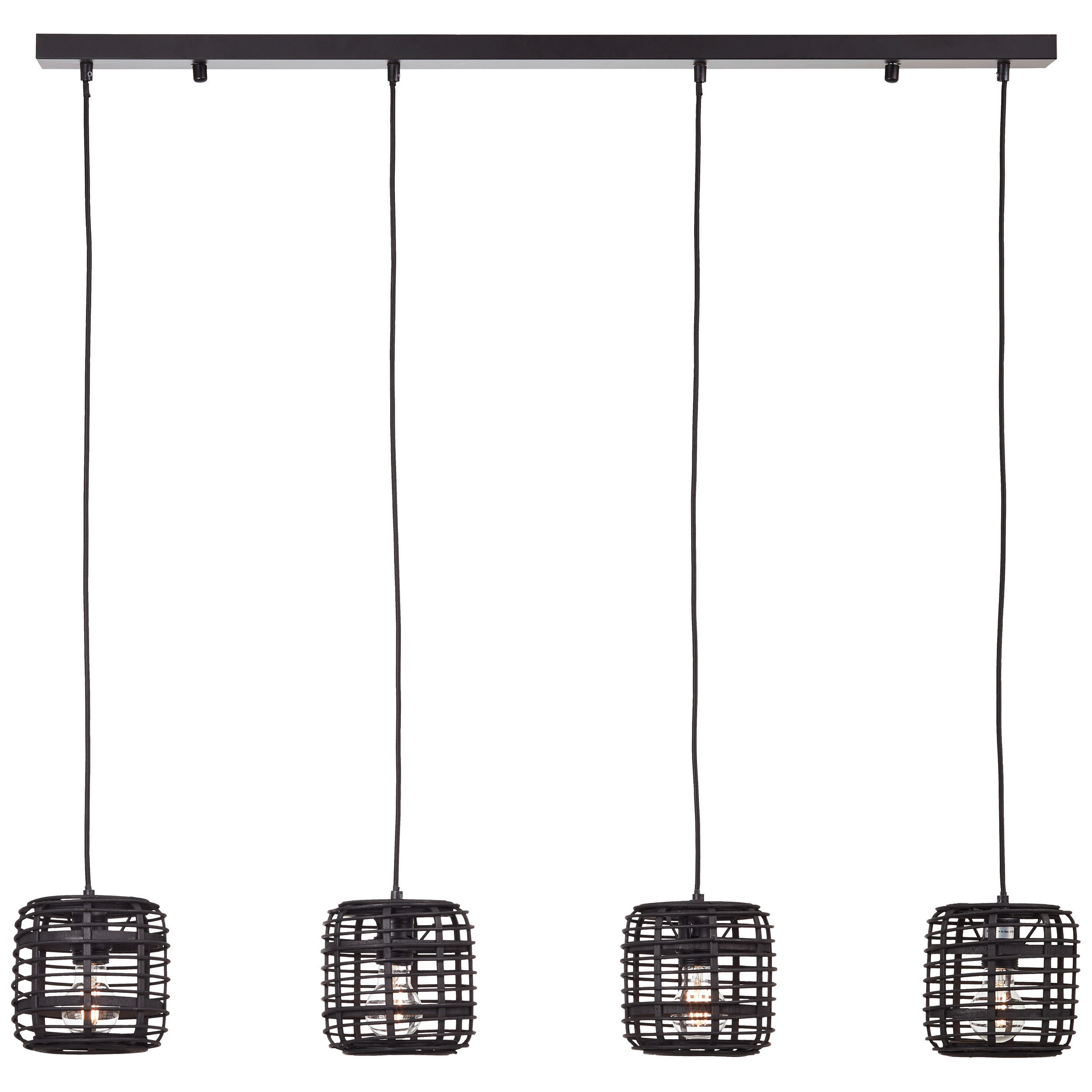 HÄNGELEUCHTE 110/16,5/110 cm   - Schwarz, KONVENTIONELL, Holz/Metall (110/16,5/110cm)
