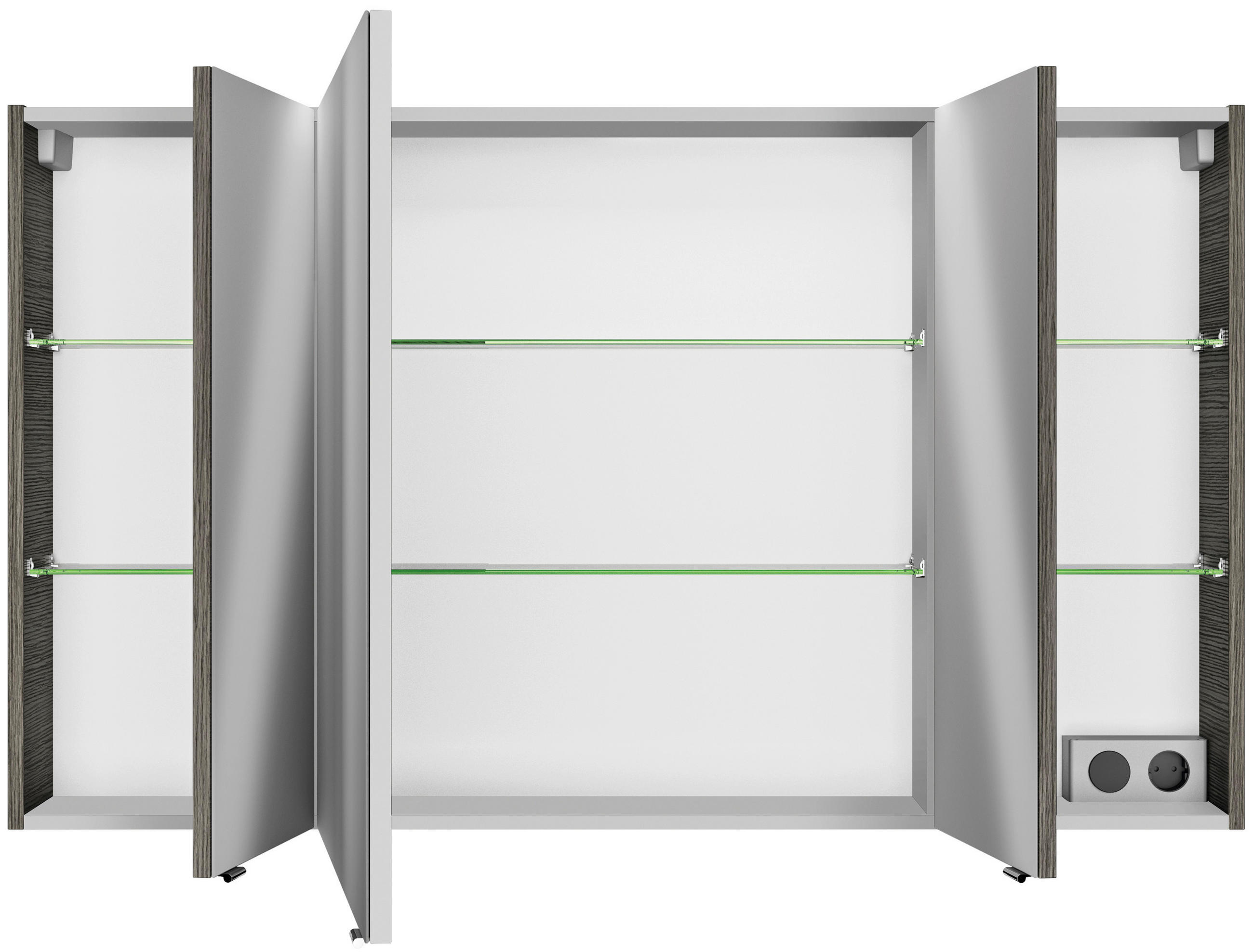 TÜKRÖS SZEKRÉNY 120/70,3/17 cm  - grafitszürke/króm, Basics, faalapú anyag/Üveg (120/70,3/17cm) - Sadena