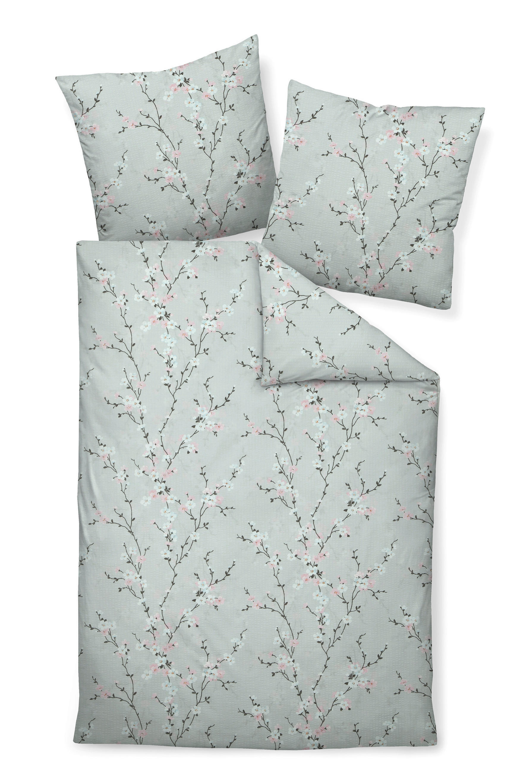 BETTWÄSCHE Tango Seersucker 135/200 cm  - Blau/Silberfarben, Basics, Textil (135/200cm) - Janine