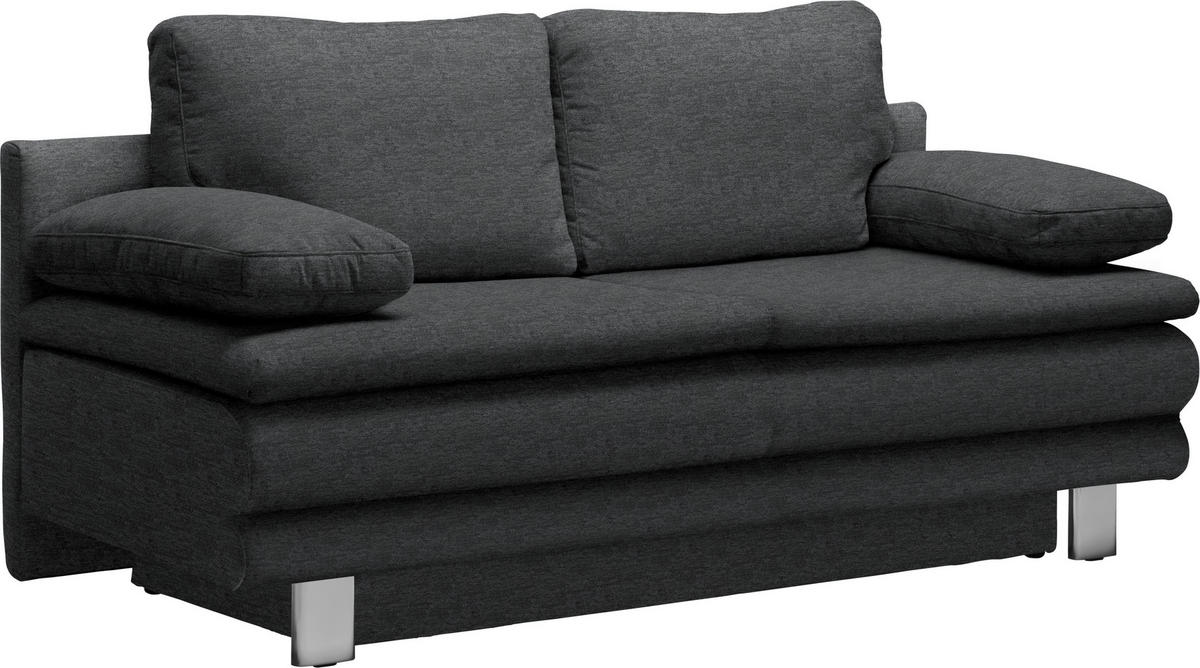 SCHLAFSOFA in Anthrazit  - Chromfarben/Anthrazit, Design, Textil/Metall (194/96/86cm) - Novel