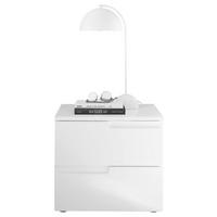 NACHTSCHRANK  - Weiß Hochglanz/Schwarz, MODERN, Holzwerkstoff/Kunststoff (46,2/41,7/40cm)