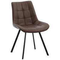 STUHL   Mikrofaser  Braun, Schwarz  - Schwarz/Braun, MODERN, Textil/Metall (54/86/62cm) - MID.YOU