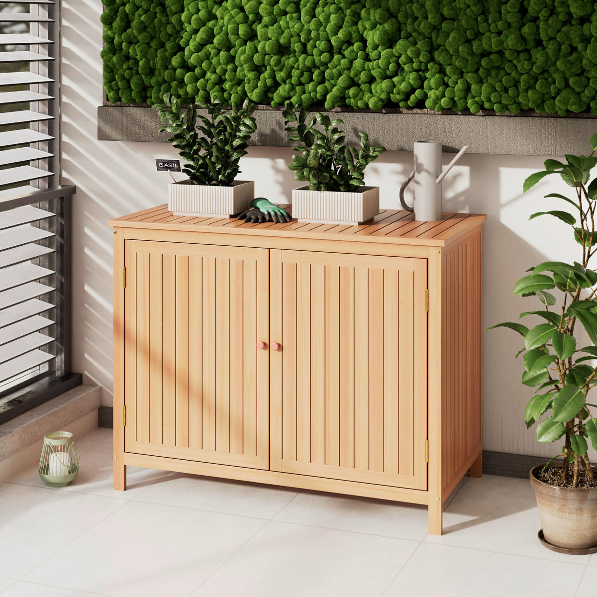 GARTENKOMMODE 110/75/35 cm  - Akaziefarben, MODERN, Holz/Kunststoff (110/75/35cm) - Ambia Garden