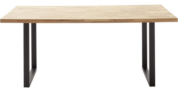 ESSTISCH in Holz 180/90/75 cm  - Wildeiche/Schwarz, Natur, Holz/Metall (180/90/75cm) - Carryhome