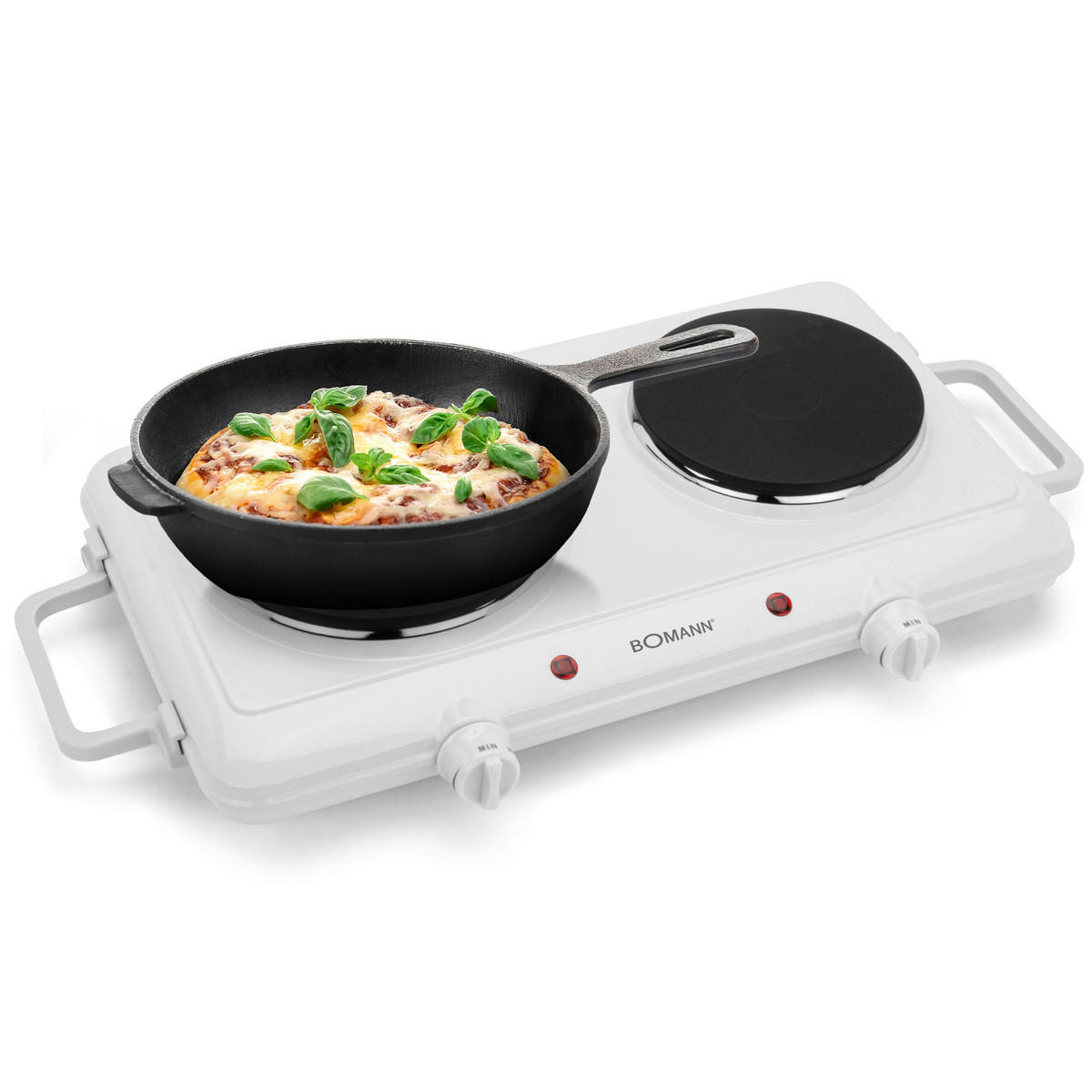 DOPPELKOCHPLATTE  - Weiß, Basics, Metall (57/7/28,5cm) - Bomann