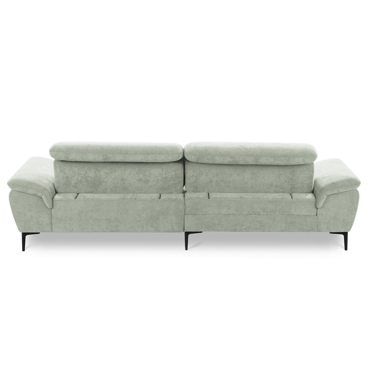 ECKSOFA PRADO Mintgrün Webstoff Bettkasten, Kopfteilverstellung, Sitztiefenverstellung  - Schwarz/Mintgrün, Design, Textil/Metall (195/268cm) - Livetastic