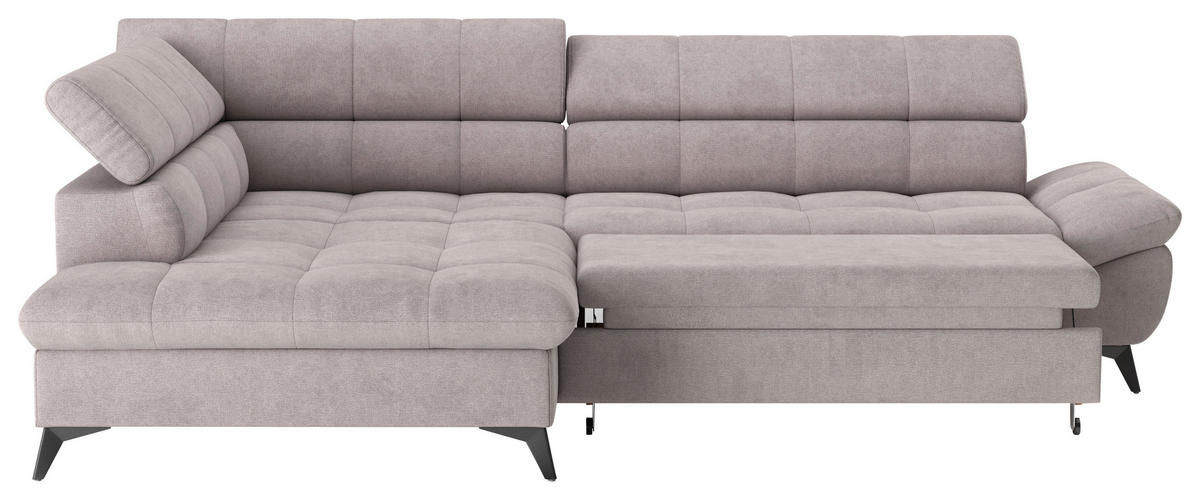 SEDACÍ SOUPRAVA, textil, šedá - šedá/černá, Basics, kov/textil (201/296cm) - Welnova