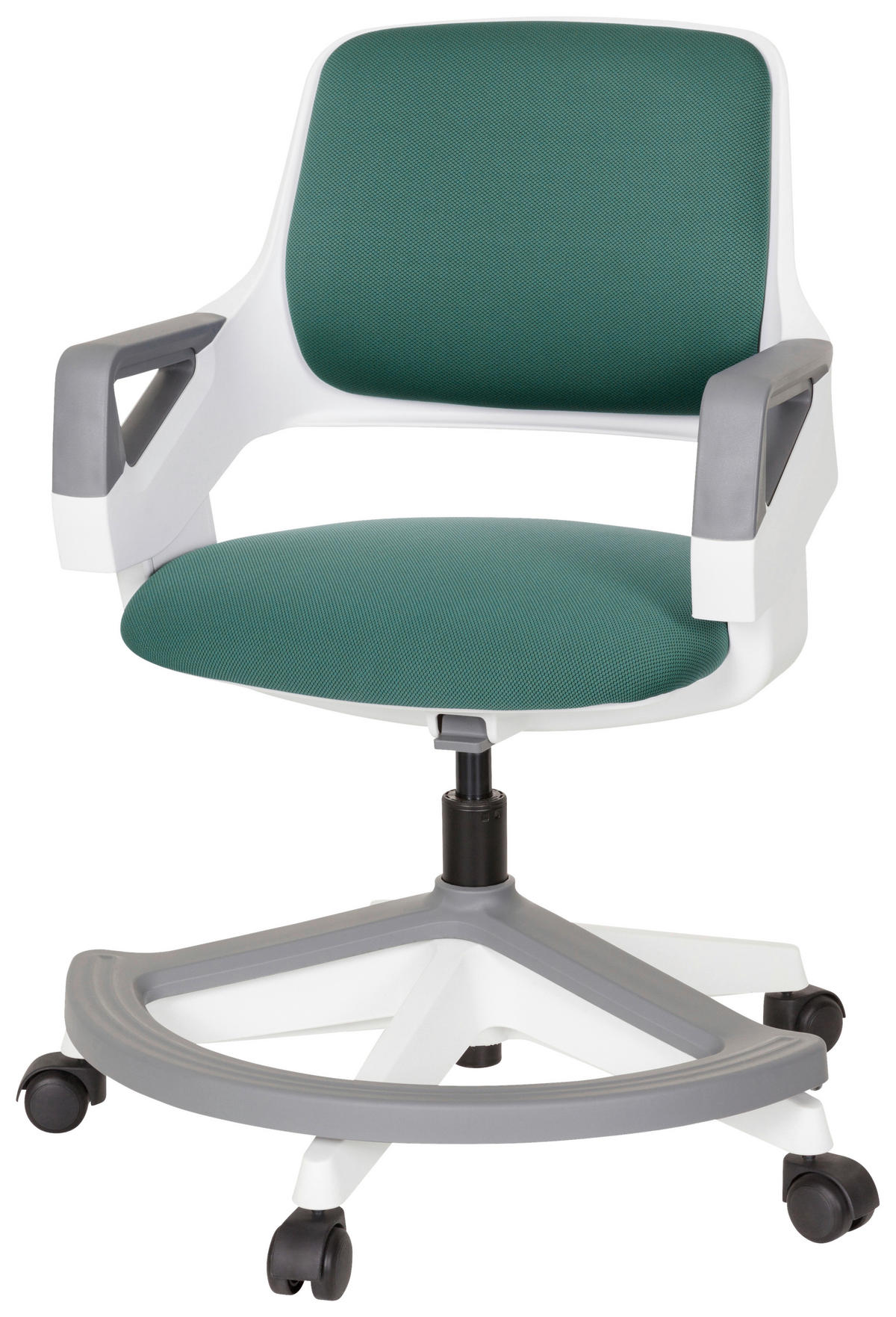 OTOČNÁ ŽIDLE PRO MLÁDEŽ, struktura, petrolej - šedá/bílá, Moderní, textil/plast (53/80 - 93/60cm) - MID.YOU