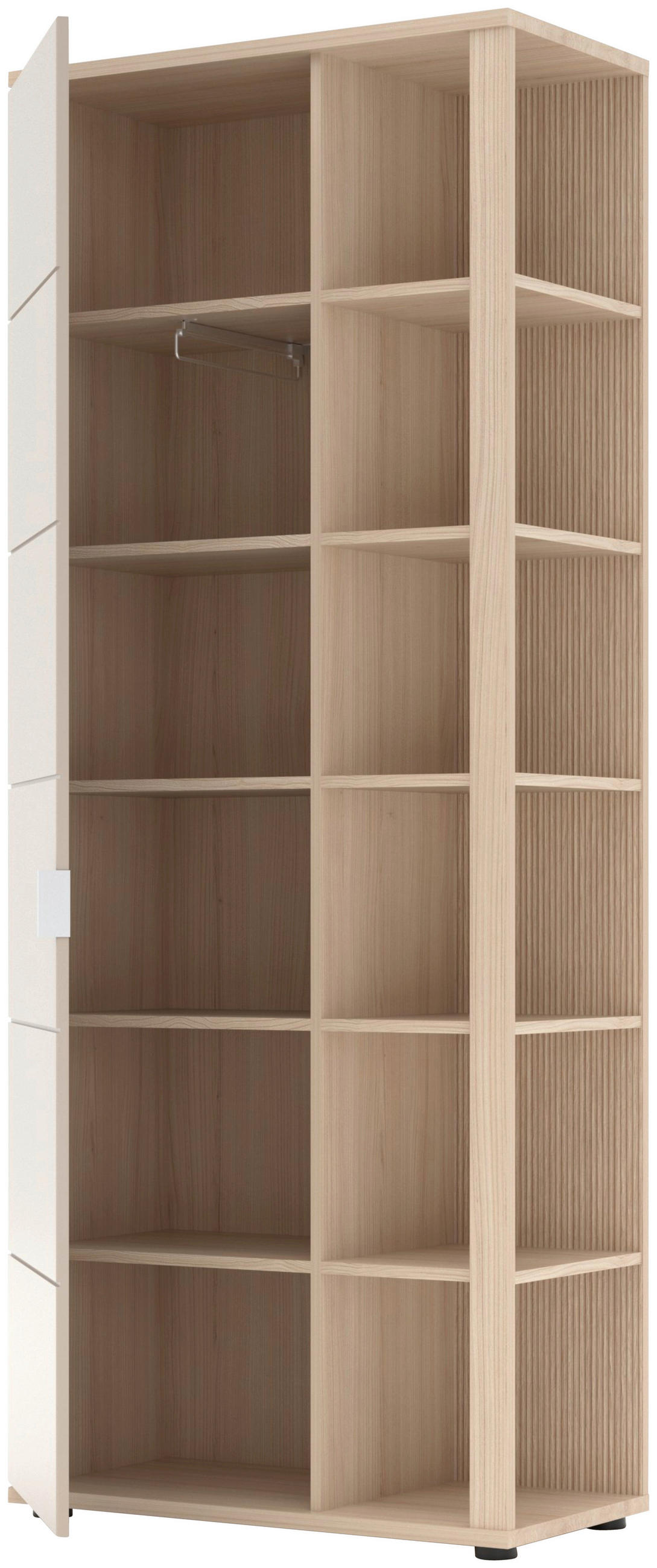 GARDEROBE 6-teilig  in 280/199/38 cm  - Kaschmir/Eichefarben, Design, Holzwerkstoff (280/199/38cm) - Stylife