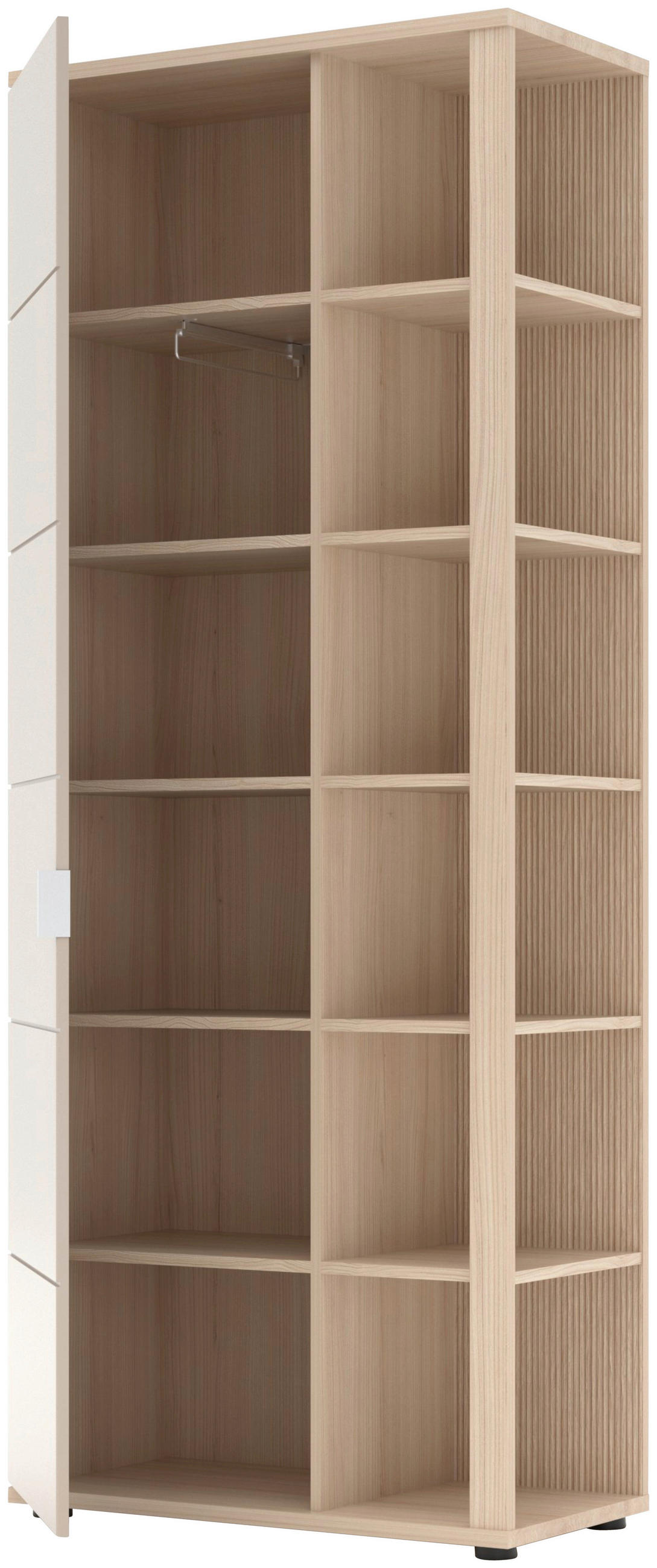 Thumbnail - Stylife Garderobenschrank, Eiche, Kaschmir, Holzwerkstoff, 10 Fächer, 80x199x38 cm, Beimöbel erhältlich, Garderobe, Gard...
