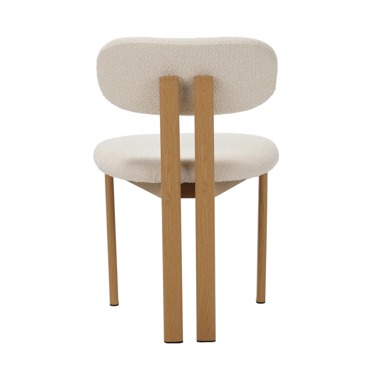 STUHL-SET 2 Stück  in Stahl Bouclé  - Elfenbein/Eichefarben, MODERN, Textil/Metall (50/80/52cm) - Livetastic