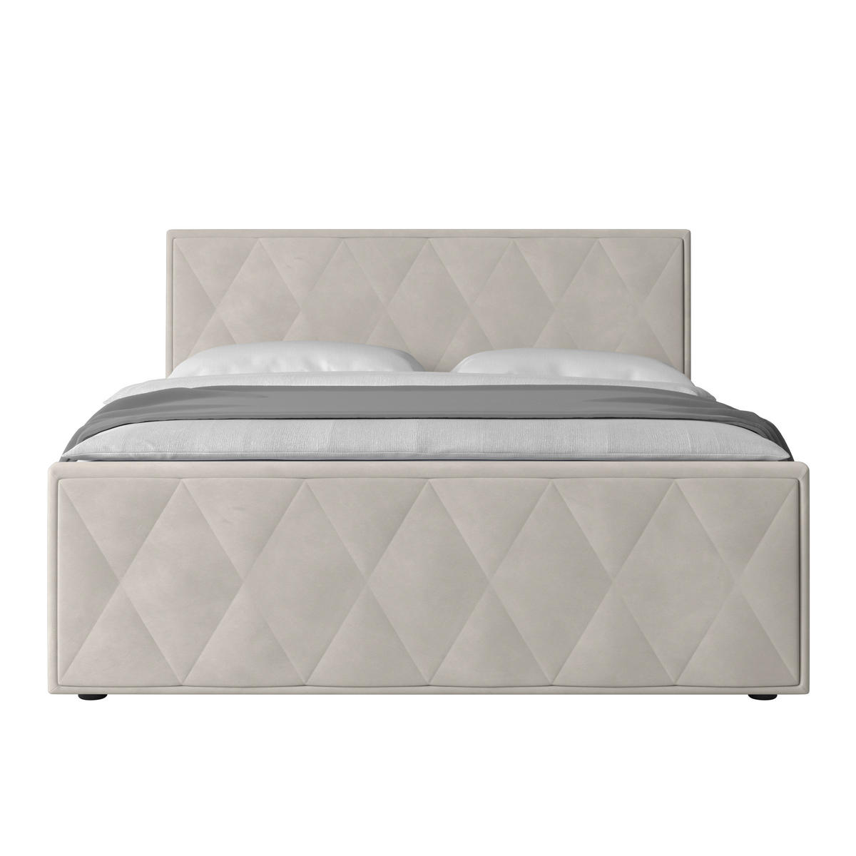 BOXSPRINGBETT 180/200 cm  in Weiss  - Weiss/Schwarz, Modern, Karton/Holzwerkstoff (180/200cm) - MID.YOU
