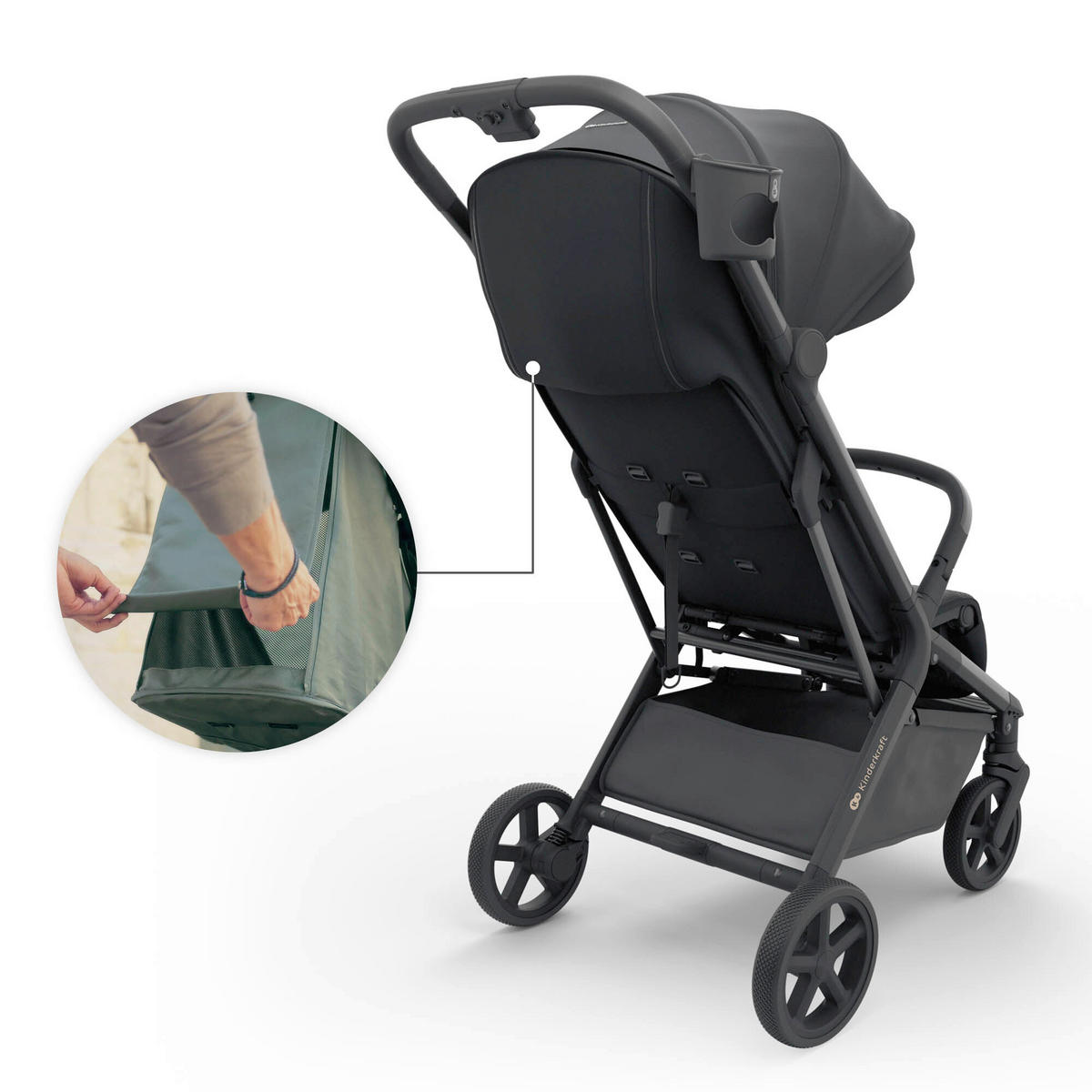 BUGGY Nubi 3  - Schwarz Hochglanz/Schwarz, Basics, Kunststoff/Textil (68,5/53/106,5cm) - Kinderkraft
