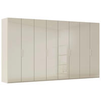 DREHTÜRENSCHRANK 400/235/61 cm,  in Champagner, 8 Tür(en)  - Champagner, Basics, Glas/Holzwerkstoff (400/235/61cm) - Novel