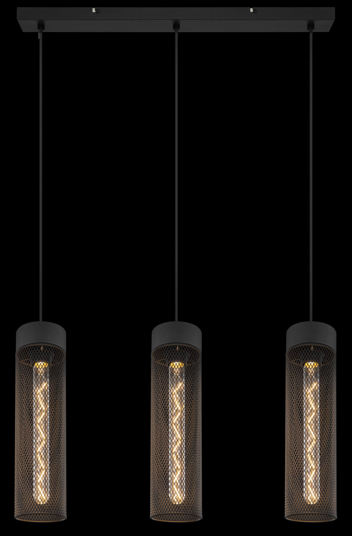 ZÁVĚSNÉ SVÍTIDLO, 60/9.5/120 cm  - černá, Design, kov (60/9.5/120cm) - Globo