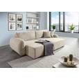 BIGSOFA Flachgewebe Beige  - Beige/Schwarz, KONVENTIONELL, Kunststoff/Textil (250/72/145cm) - Carryhome