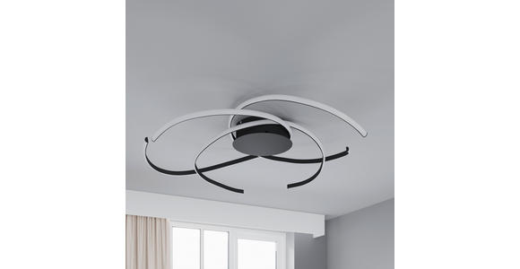 LED-DECKENLEUCHTE 98/25 cm   - Schwarz, Design, Kunststoff/Metall (98/25cm) - Novel