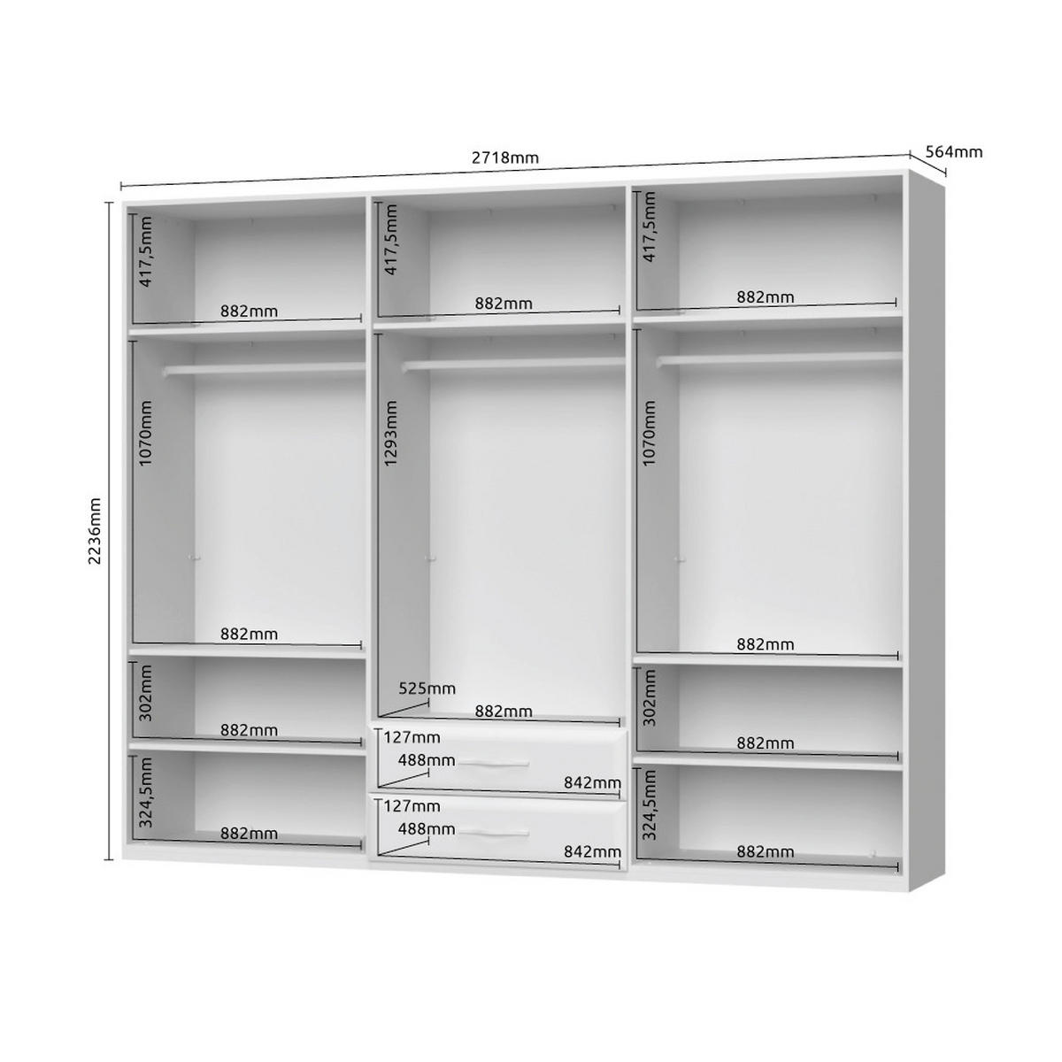 ORMAR SA KLASIČNIM VRATIMA bež  272/224/56 cm  - bež, Dizajnerski, metal/pločasti materijal (272/224/56cm)