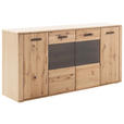 SIDEBOARD Eichefarben  179/90/44 cm  - Eichefarben/Anthrazit, KONVENTIONELL, Glas/Holz (179/90/44cm) - Cantus