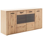 SIDEBOARD Eichefarben  179/90/44 cm  - Eichefarben/Anthrazit, KONVENTIONELL, Glas/Holz (179/90/44cm) - Cantus