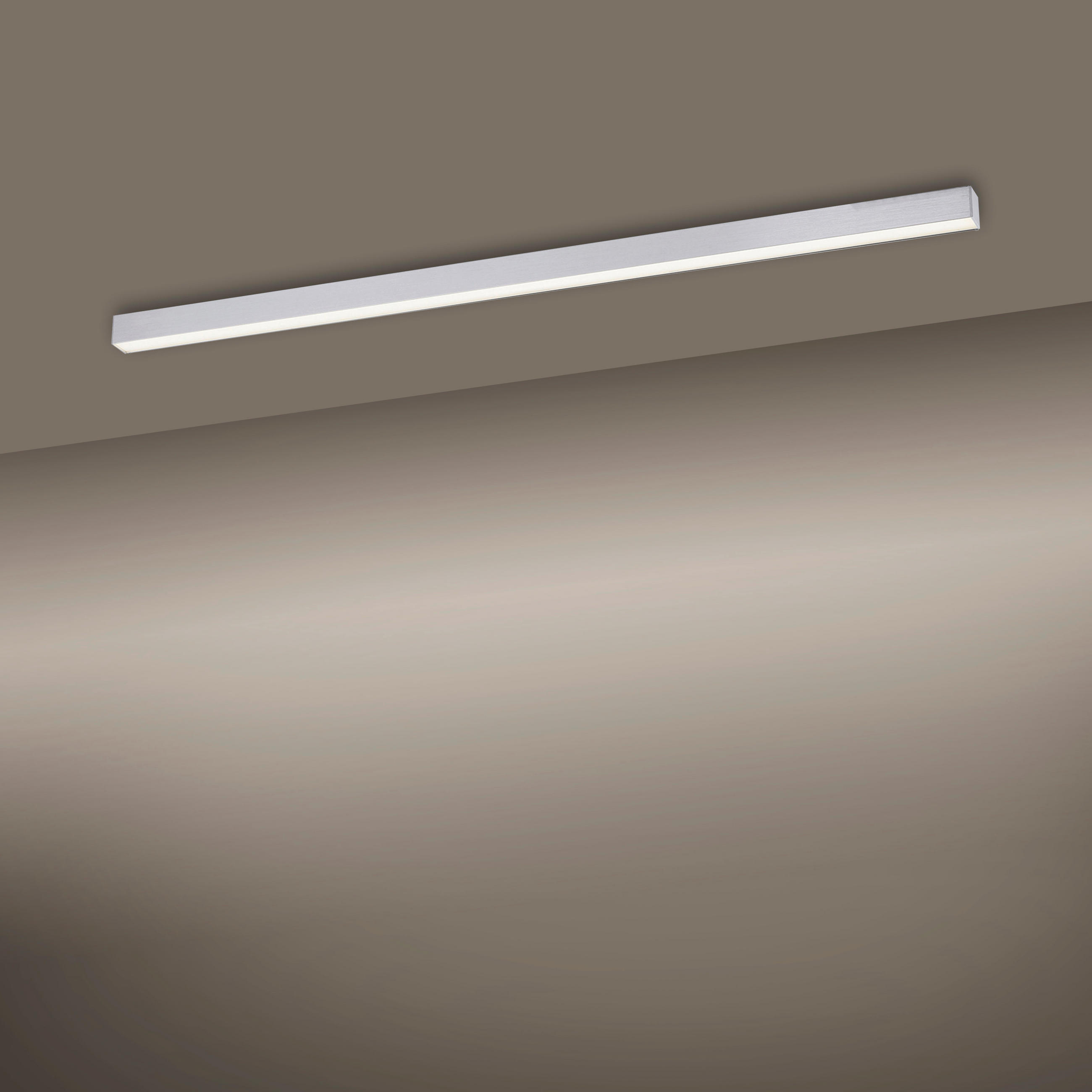 LED-DECKENLEUCHTE 110/3,8/3,9 cm   - Alufarben, Design, Kunststoff/Metall (110/3,8/3,9cm) - Neuhaus PURE