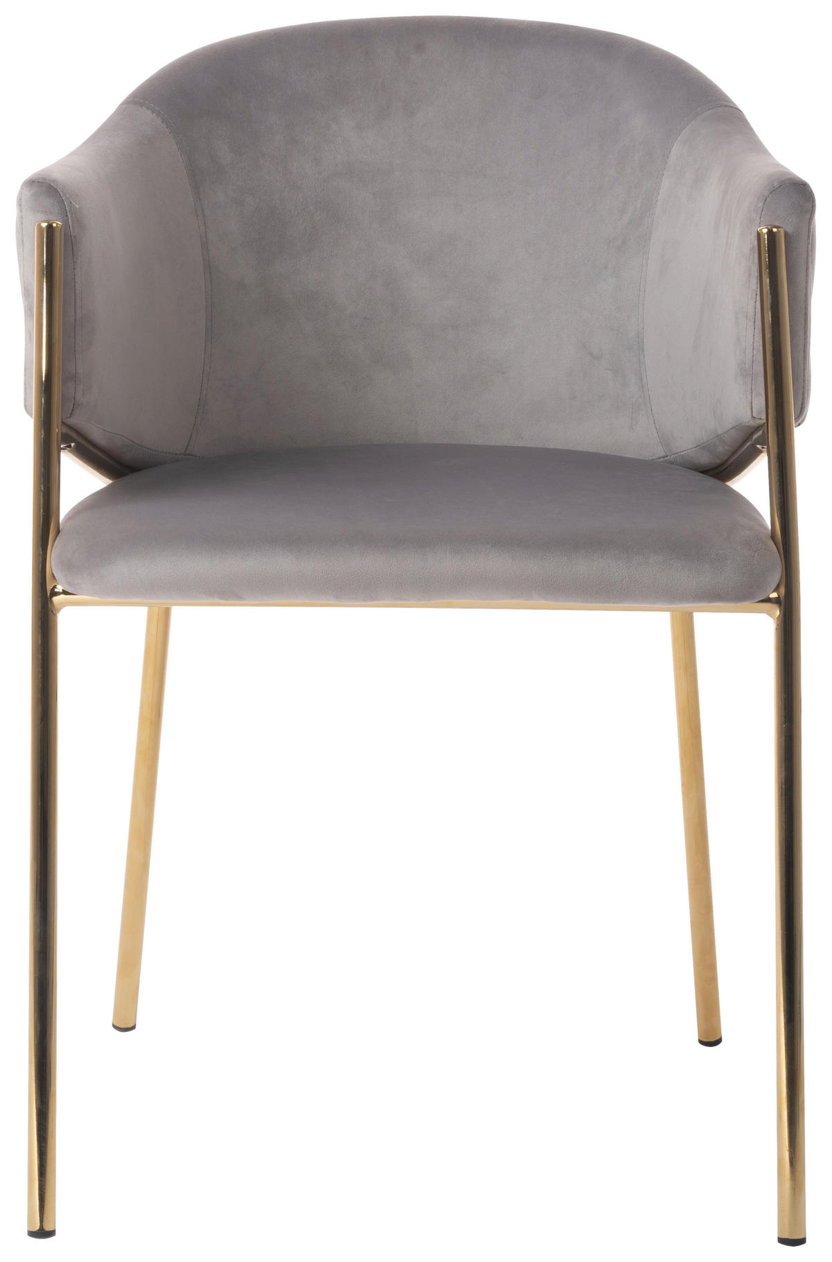 STOLIČKA S PODRÚČKAMI, zamat, sivá, zlatá - sivá/zlatá, Design, kov/textil (60/79/54cm) - Ambia Home