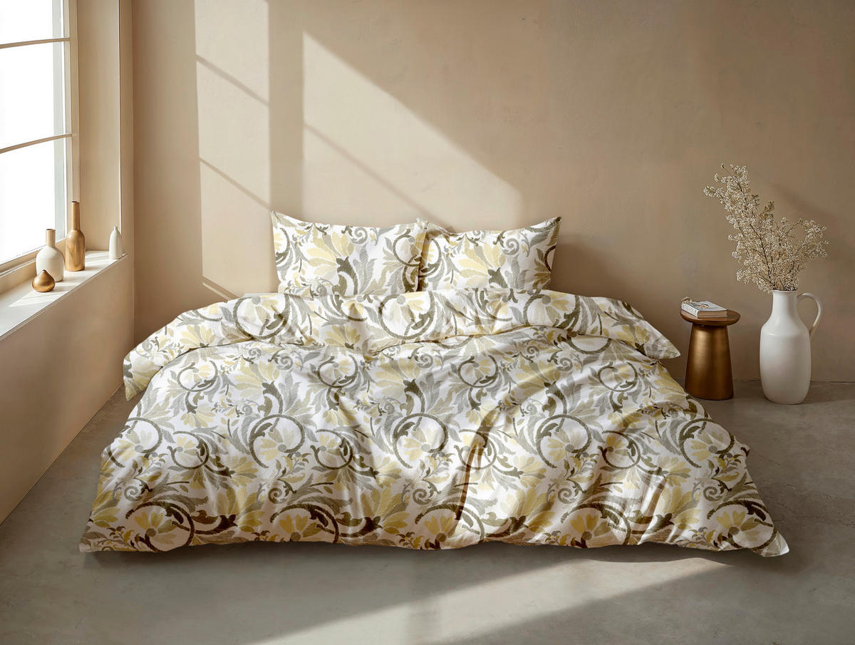 BETTWÄSCHE 2-teilig Amaury Flanell 135/200 cm  - Naturfarben, Basics, Textil (135/200cm)