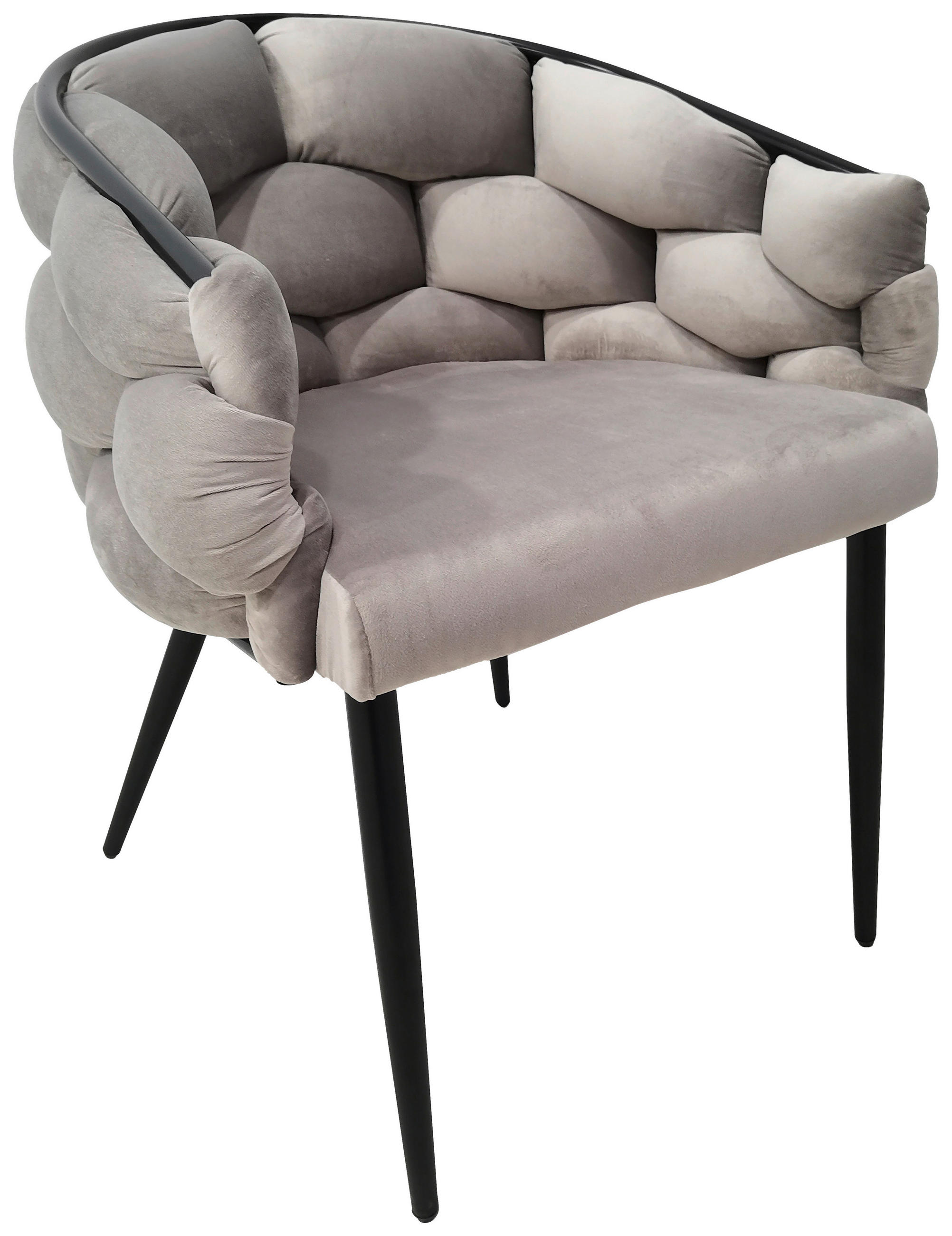 SADA STOLIČIEK S PODRÚČKAMI 2 kus - čierna/sivohnedá, Modern, kov/textil (65/79/61cm) - MID.YOU