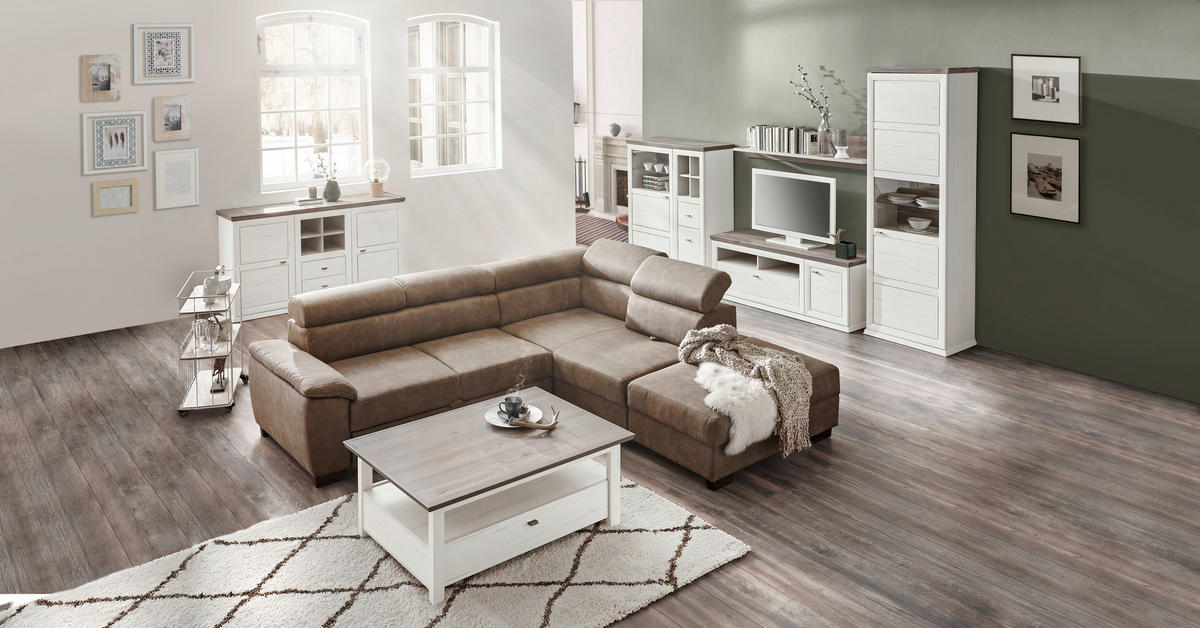 KOMMODE  in 160/89/43 cm  - Weiß/Grau, Design, Holzwerkstoff/Metall (160/89/43cm) - Hom`in