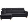 ECKSOFA inkl. Funktionen Graphitfarben Samt  - Graphitfarben, Natur, Holz/Textil (206/261cm) - Venda