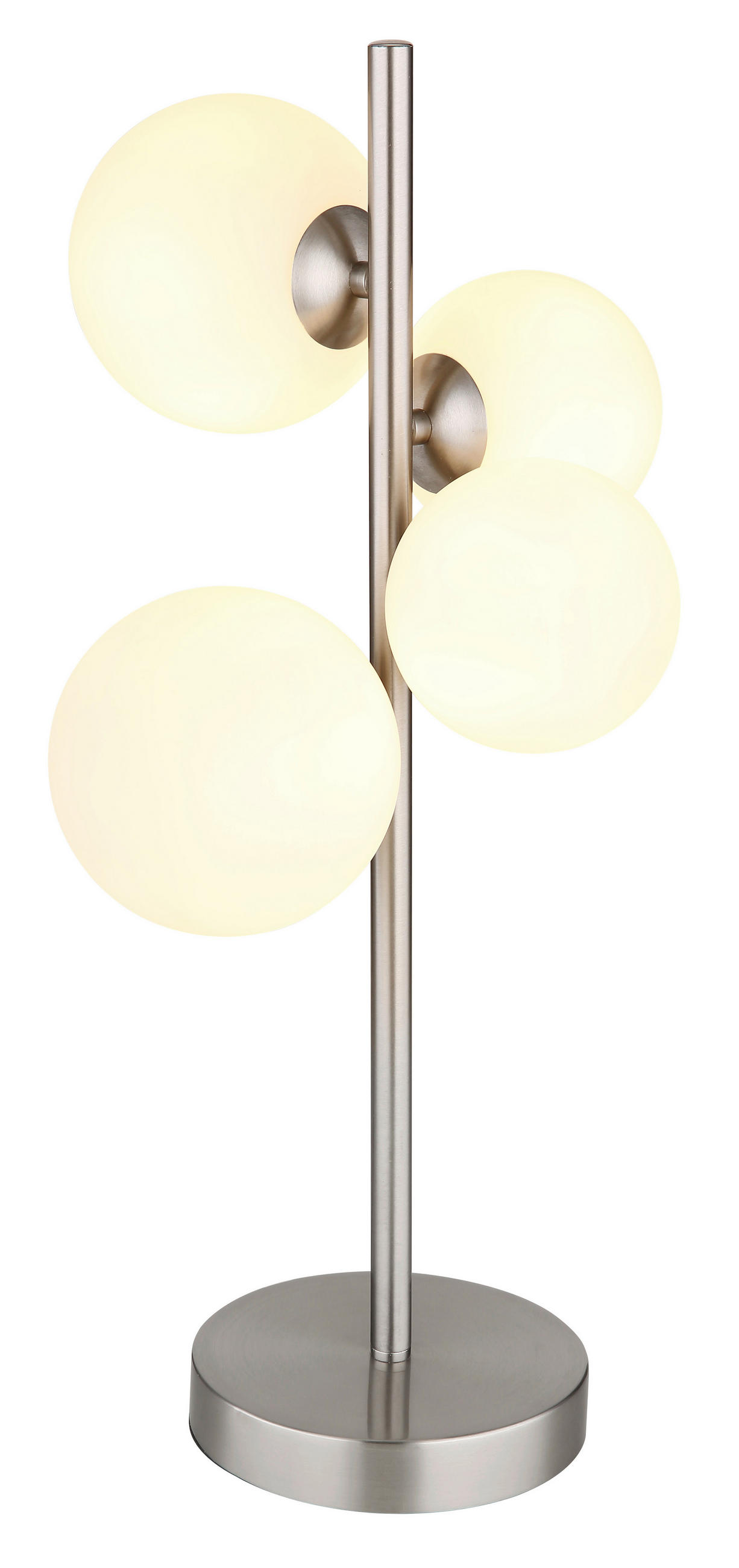 LED ASZTALI LÁMPA - opál/nikkel, Konventionell, műanyag/Üveg (27/23cm) - Globo
