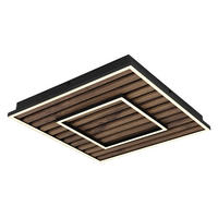 LED-DECKENLEUCHTE 45/45/6 cm   - Dunkelbraun/Schwarz, Natur, Holzwerkstoff/Kunststoff (45/45/6cm) - Globo