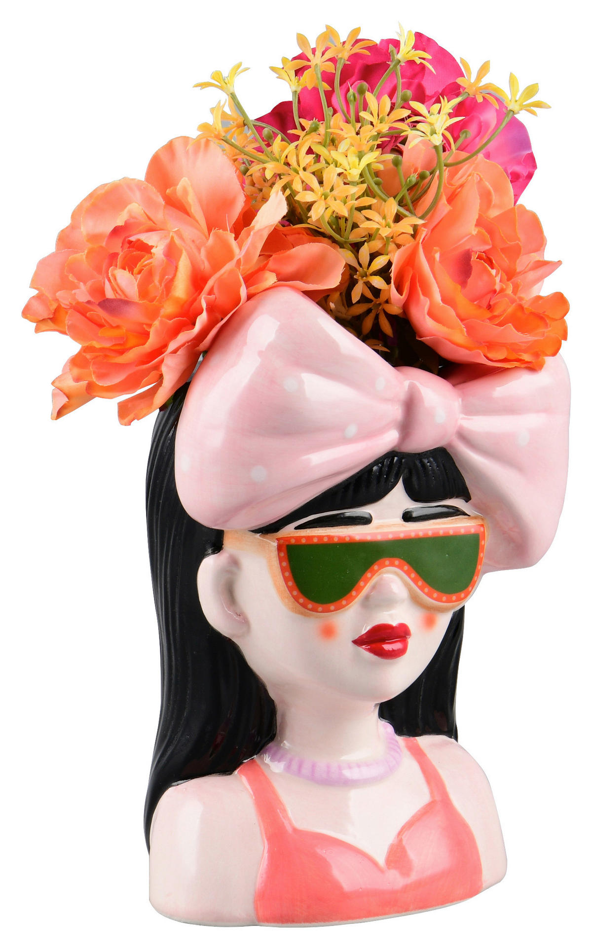 DEKOVASE  - Rot/Multicolor, Design, Keramik (13/20/11cm)