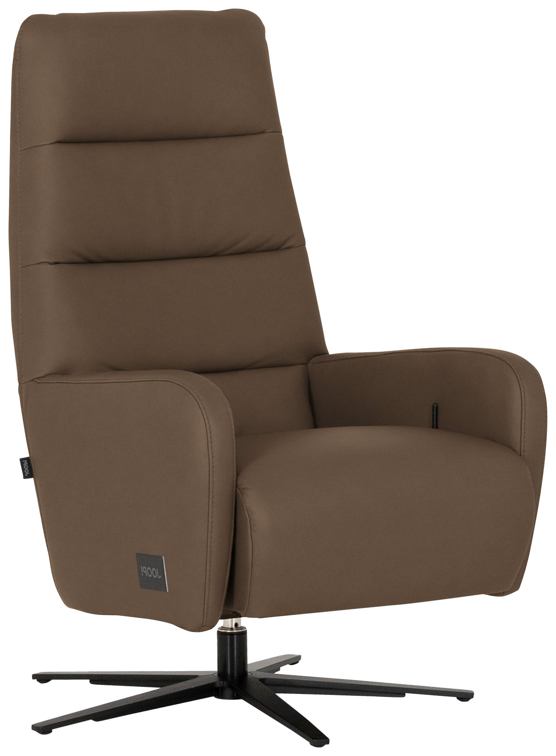 RELAXSESSEL Leder Braun  - Schwarz/Braun, Modern, Leder/Metall (66/110/83cm) - Joop!