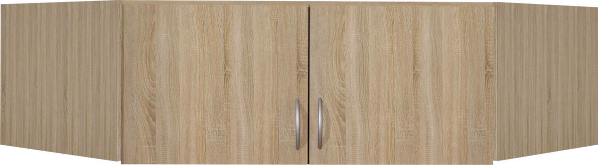 AUFSATZSCHRANK 117/39/52,2 cm  - Eichefarben/Alufarben, Konventionell, Holzwerkstoff/Kunststoff (117/39/52,2cm) - Boxxx