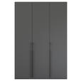 DREHTÜRENSCHRANK  in Graphitfarben  - Graphitfarben, Trend, Holzwerkstoff/Metall (151/223/60cm) - Novel