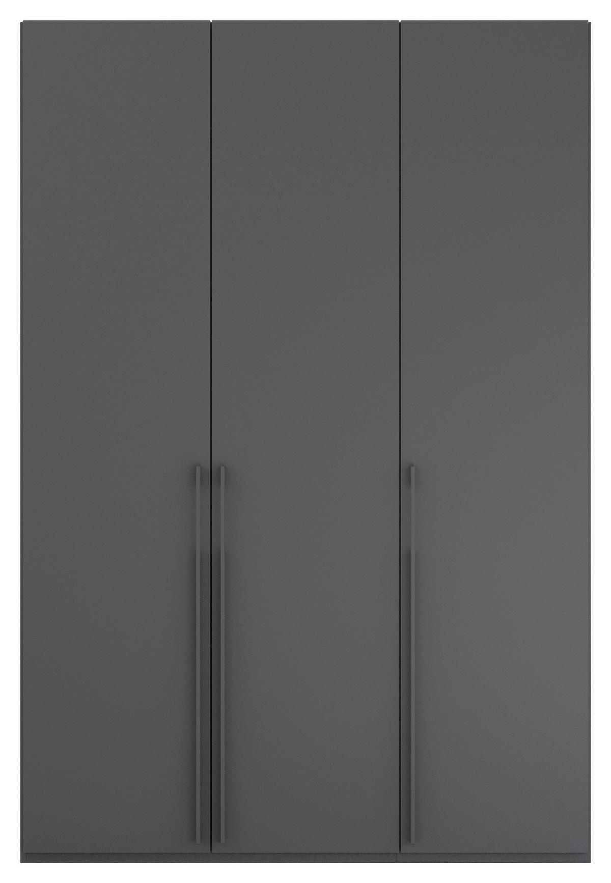DREHTÜRENSCHRANK 151/223/60 cm 3-türig Graphitfarben  - Graphitfarben, Trend, Holzwerkstoff/Metall (151/223/60cm) - Novel