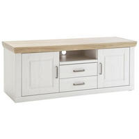 TV-ELEMENT  in 158/63/52 cm  - Eichefarben/Schwarz, Lifestyle, Holzwerkstoff/Metall (158/63/52cm) - Livetastic