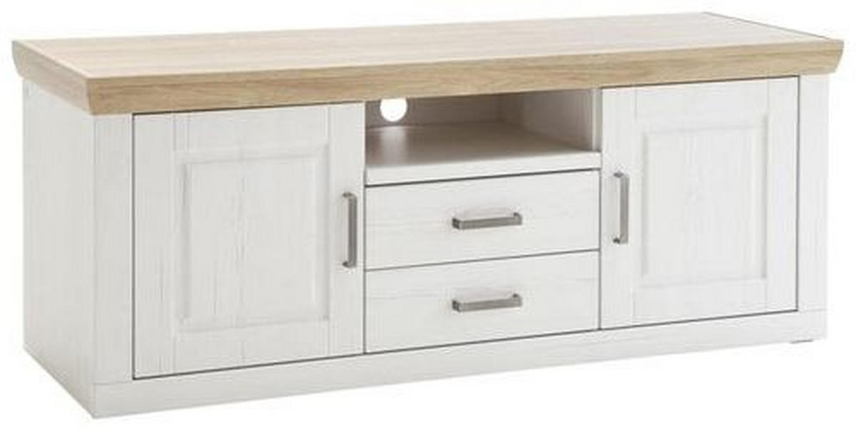 TV-ELEMENT  in 158/63/52 cm  - Eichefarben/Schwarz, Lifestyle, Holzwerkstoff/Metall (158/63/52cm) - Livetastic
