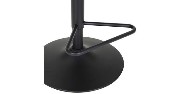 BARHOCKER Cord Hellgrau Stoffauswahl, Sitzfläche 360° drehbar  - Hellgrau/Schwarz, Design, Textil/Metall (54/98-120/58cm) - Novel