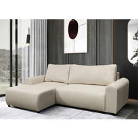ECKSOFA Beige Struktur  - Beige/Schwarz, Design, Kunststoff/Textil (160/250cm) - MID.YOU
