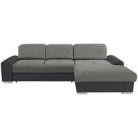 ECKSOFA in Webstoff Grau, Dunkelgrau  - Dunkelgrau/Silberfarben, Konventionell, Holz/Textil (286/203cm) - Livetastic
